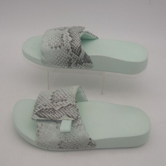 NEW Vionic Keira Women's 5 Orthotic Slide Sandals Green Snake Print Adjustable - Picture 3 of 10